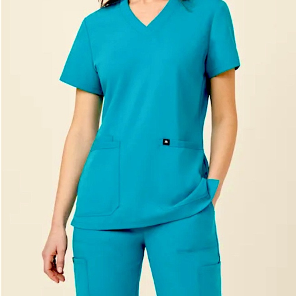 Beyond Scrubs brand, Teal Blue scrubs top